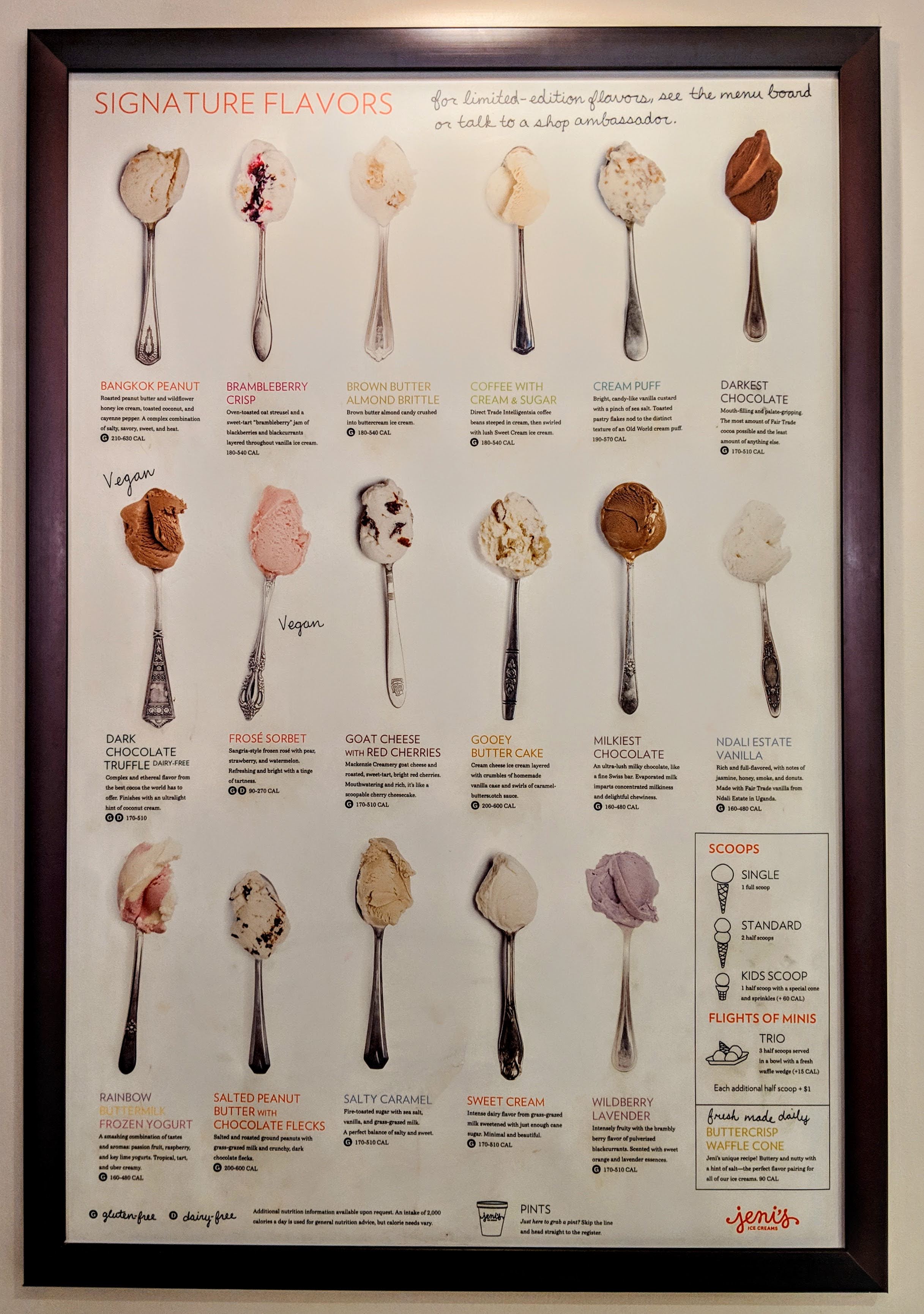 Jeni's menu